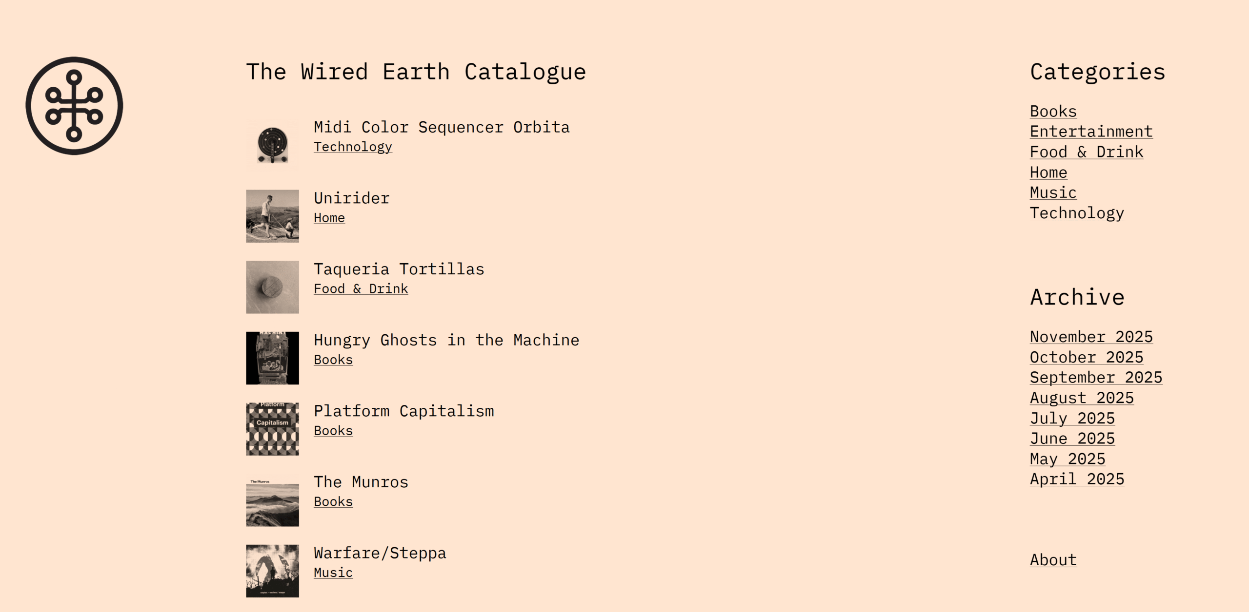 The Wired Earth Catalogue